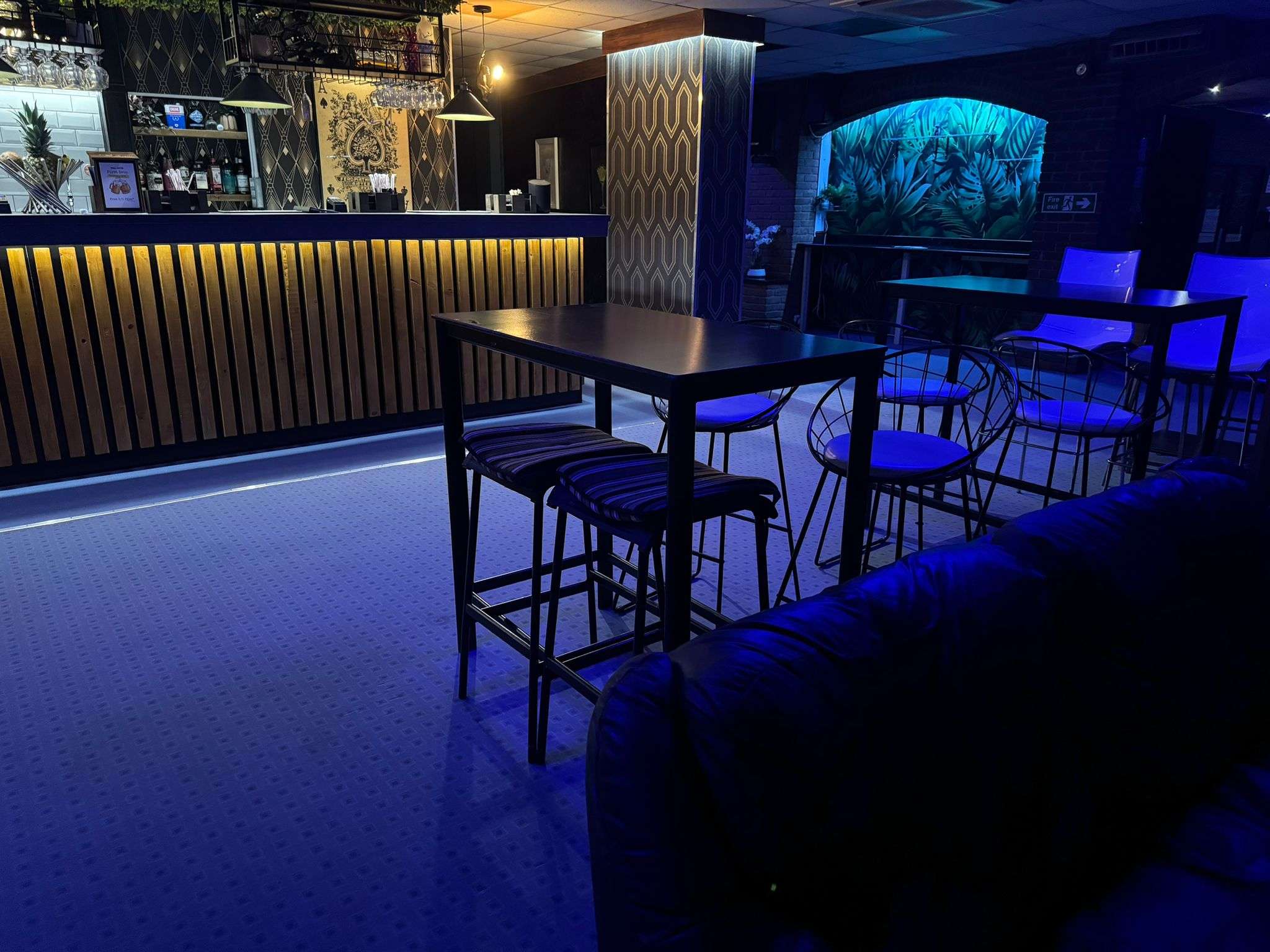 Inside Ignite: the bar and seating area